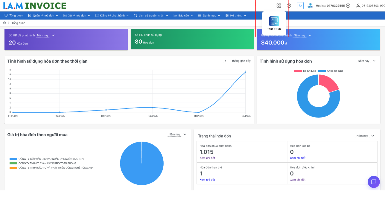 Màn hình thao tác chuyển sang IAM PIT