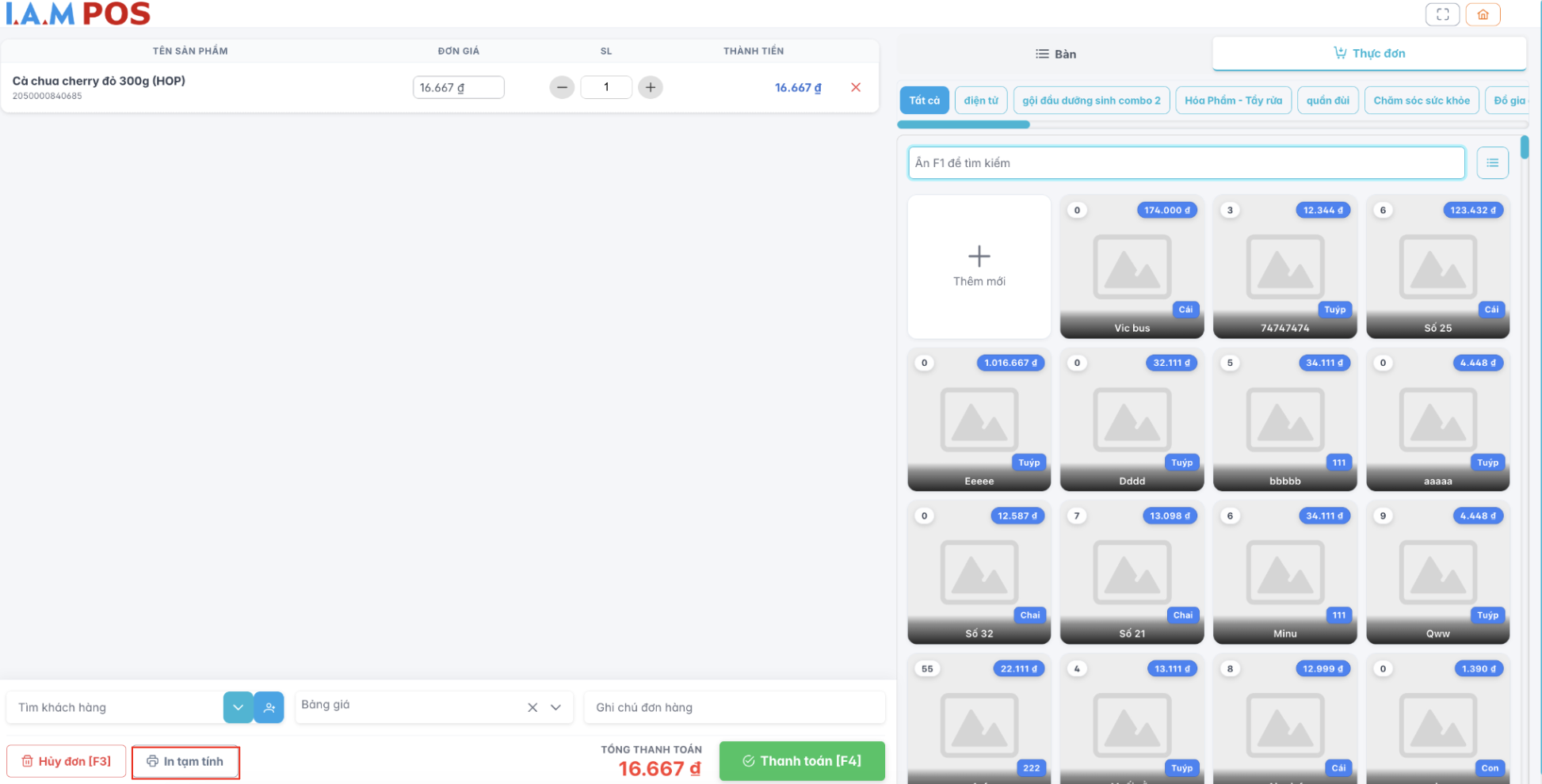 Màn hình in hóa đơn (bước 1)