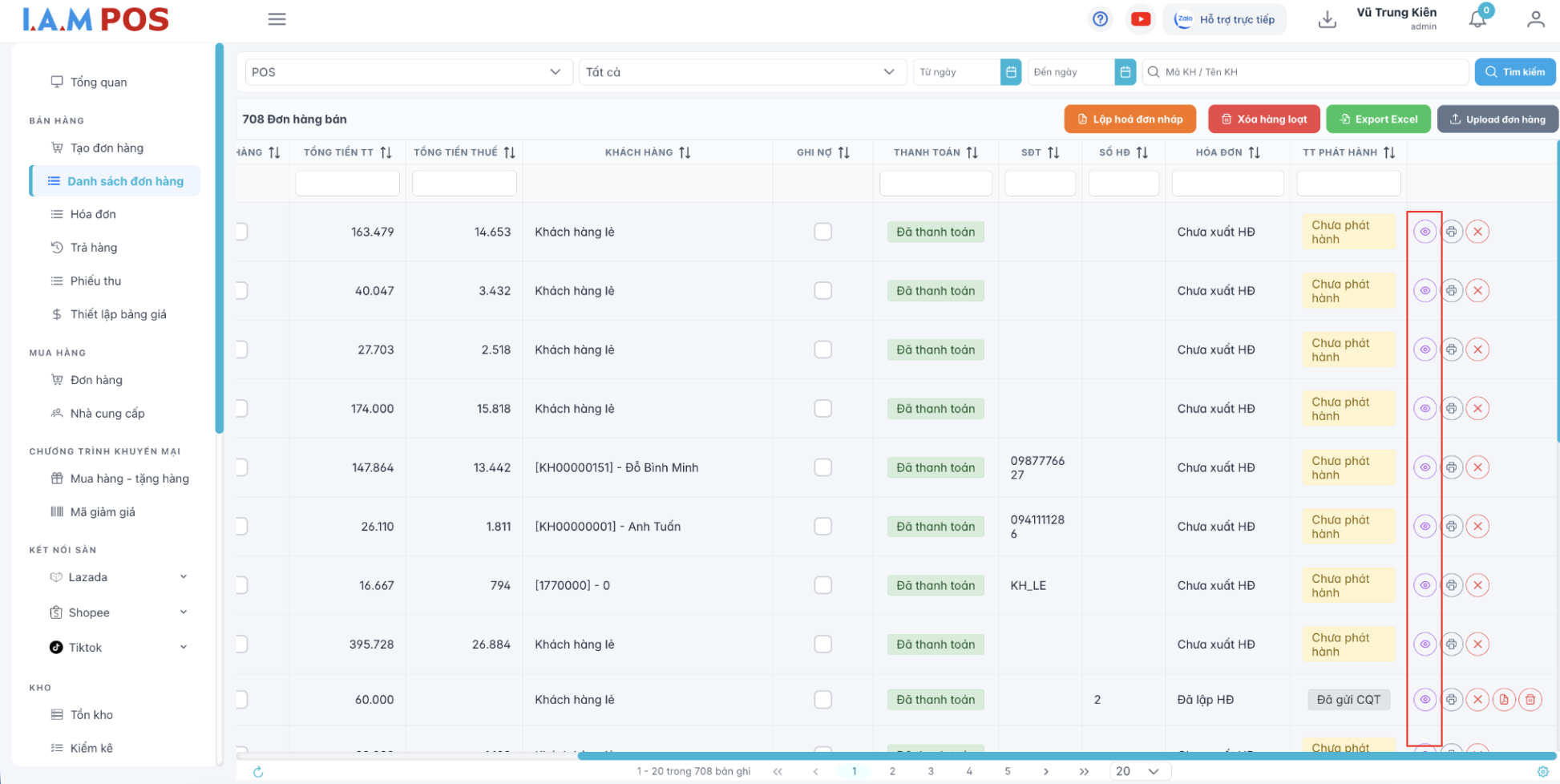 Màn hình chi tiết đơn hàng