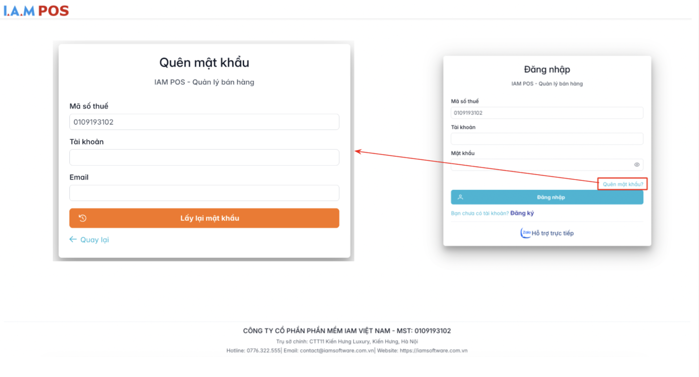 Màn hình quên mật khẩu
