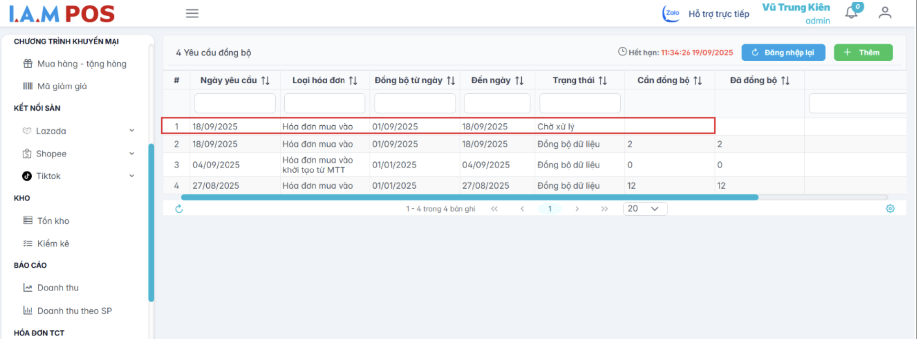 Màn hình trạng thái chờ xử lý