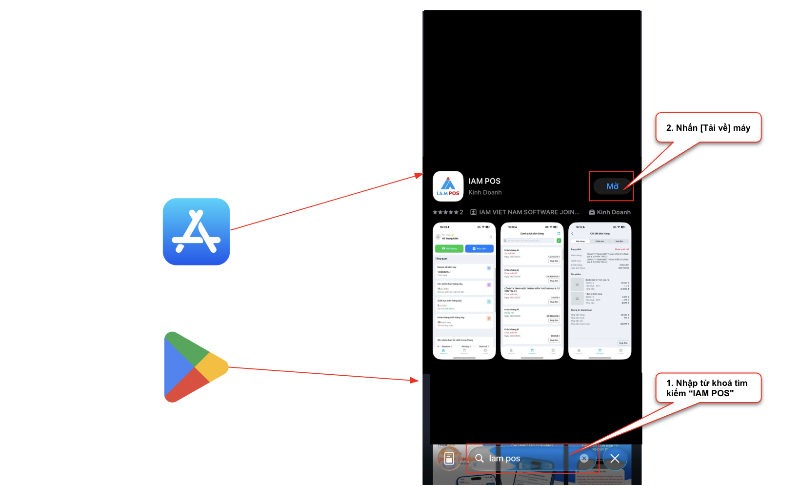 Màn hình tải ứng dụng IAM POS