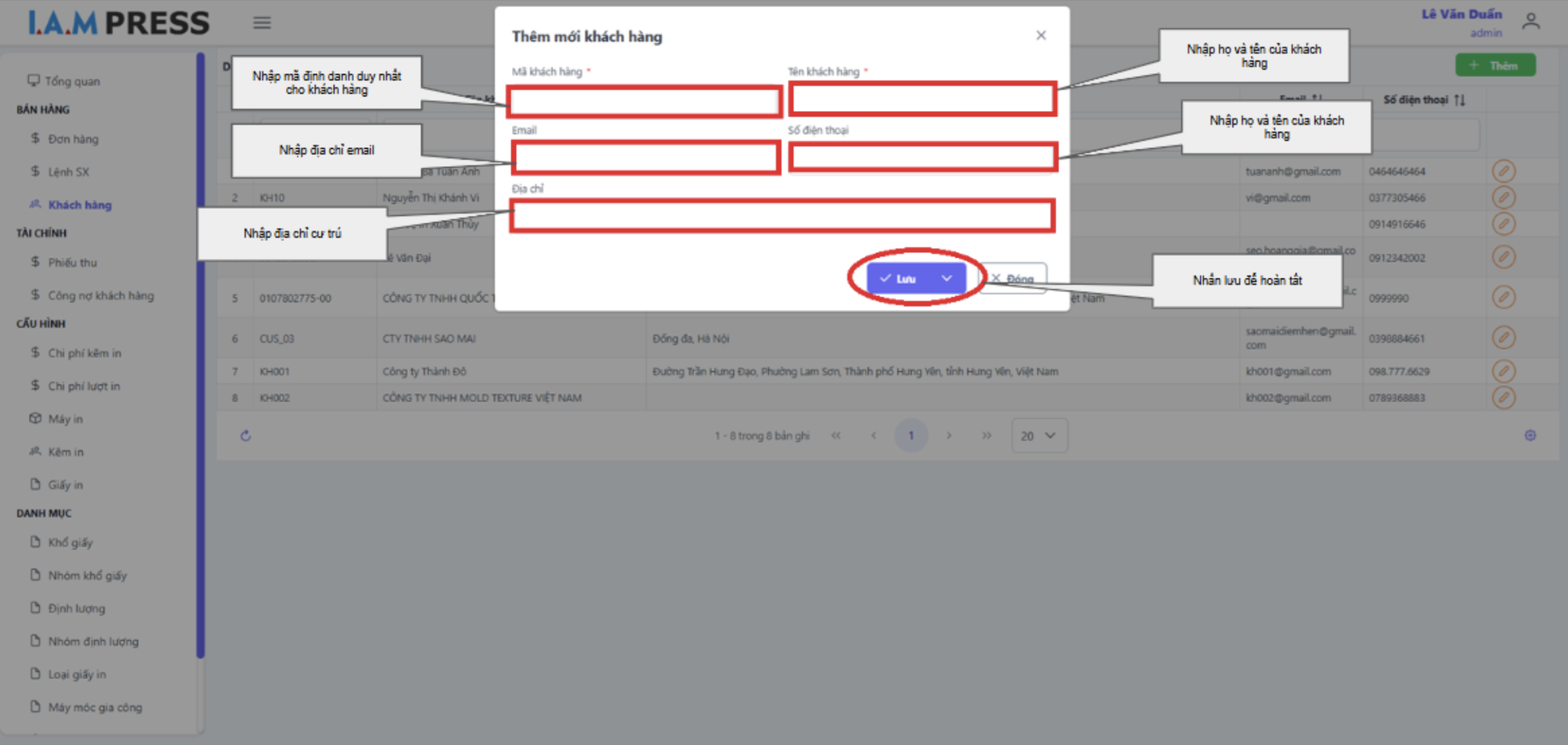 Thêm mới khách hàng
