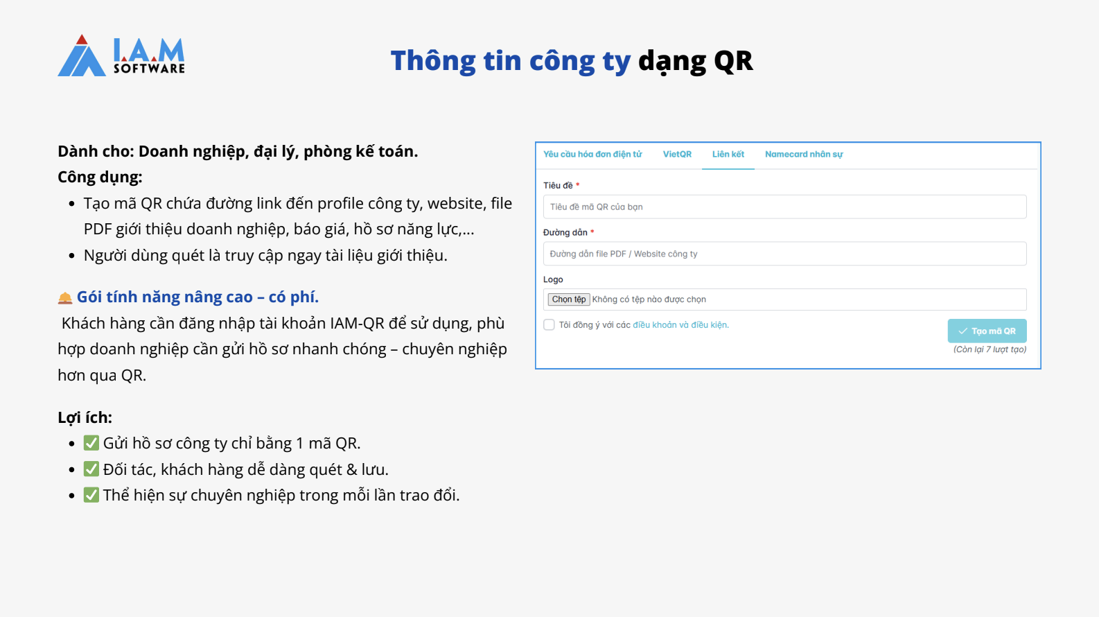 Thông tin công ty dạng QR