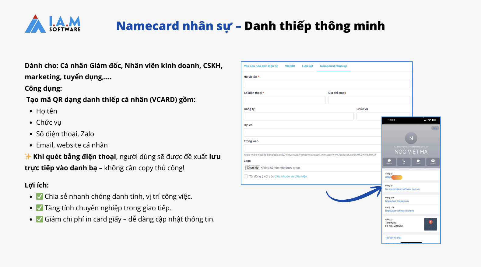 NameCard nhân sự - Danh thiếp thông minh
