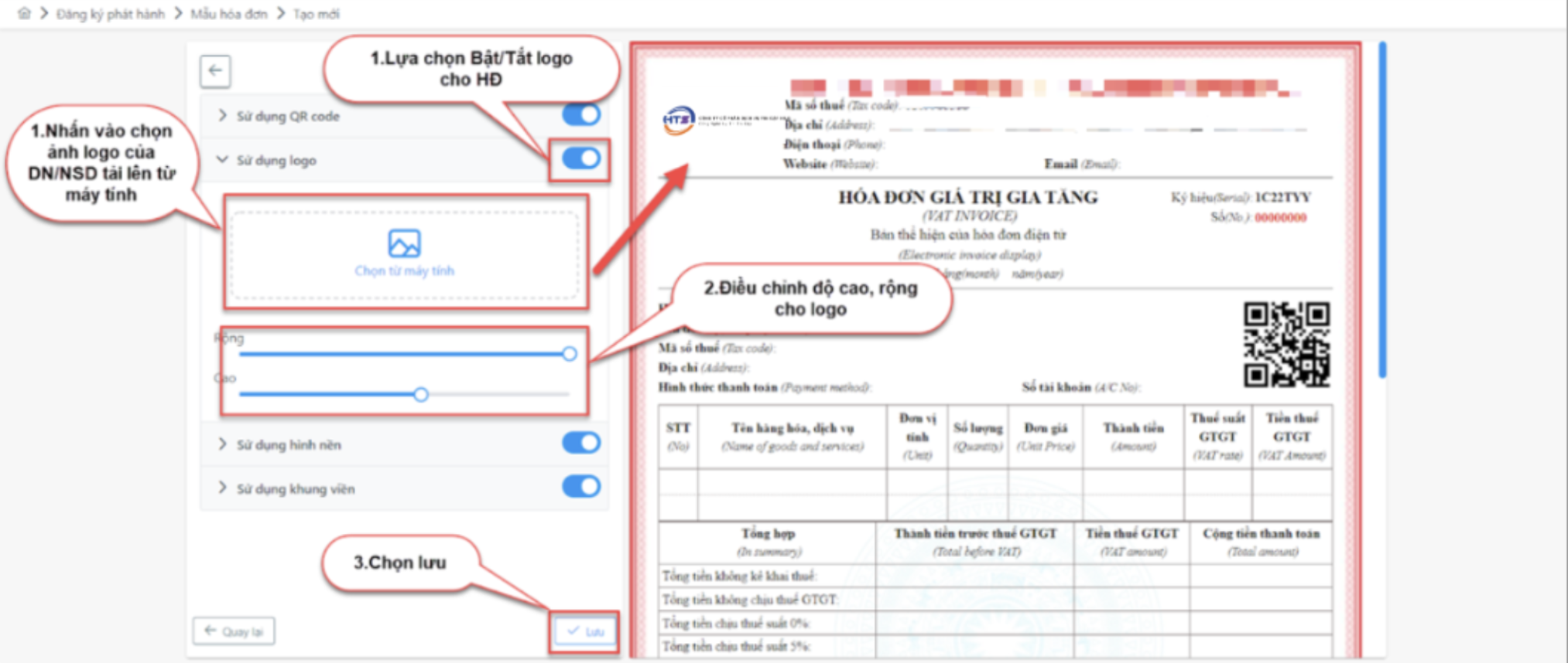 Màn hình thêm mới hoá đơn