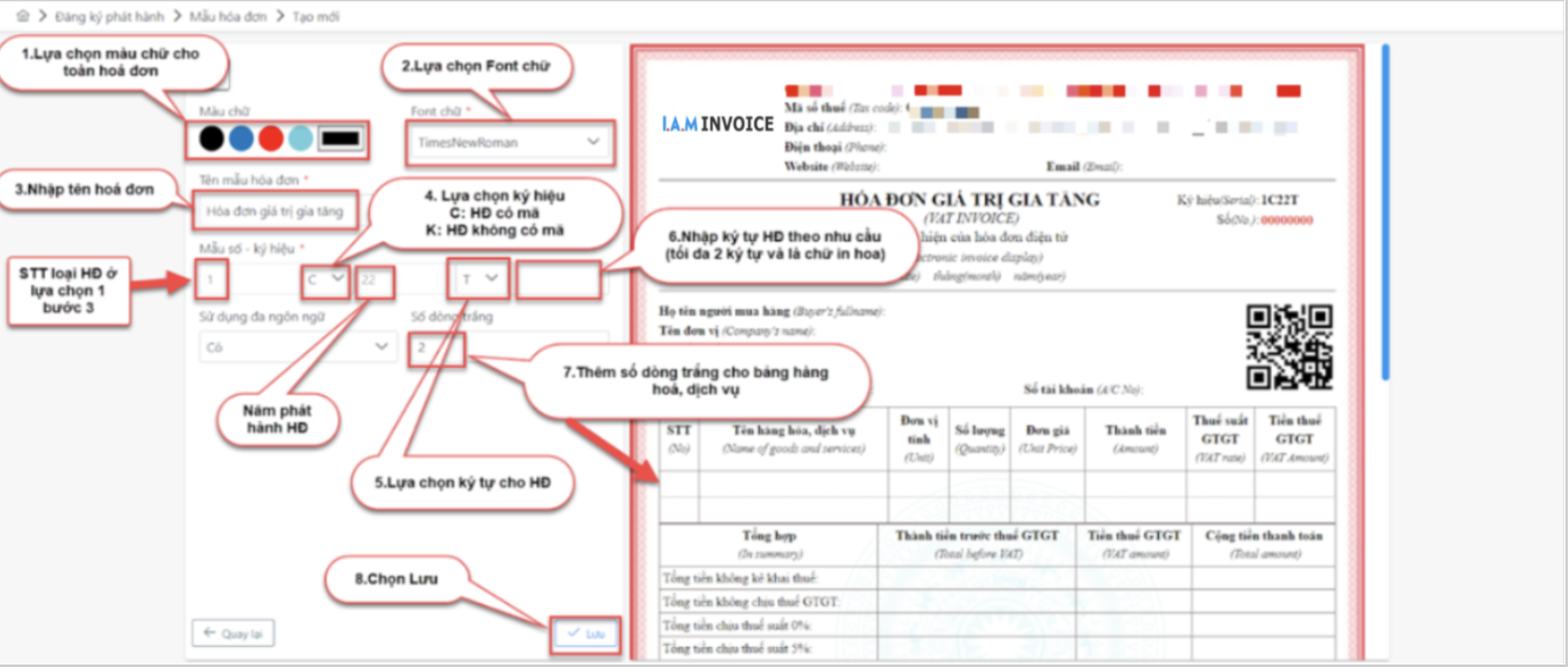 Màn hình thêm mới hoá đơn