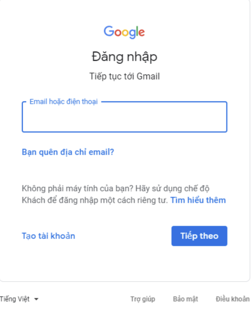 Màn hình đăng nhập