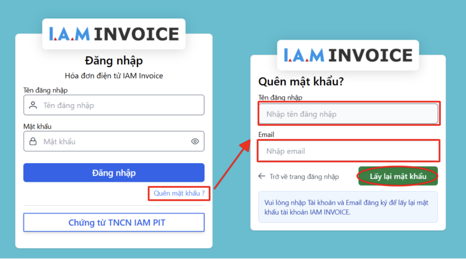 Màn hình quên mật khẩu