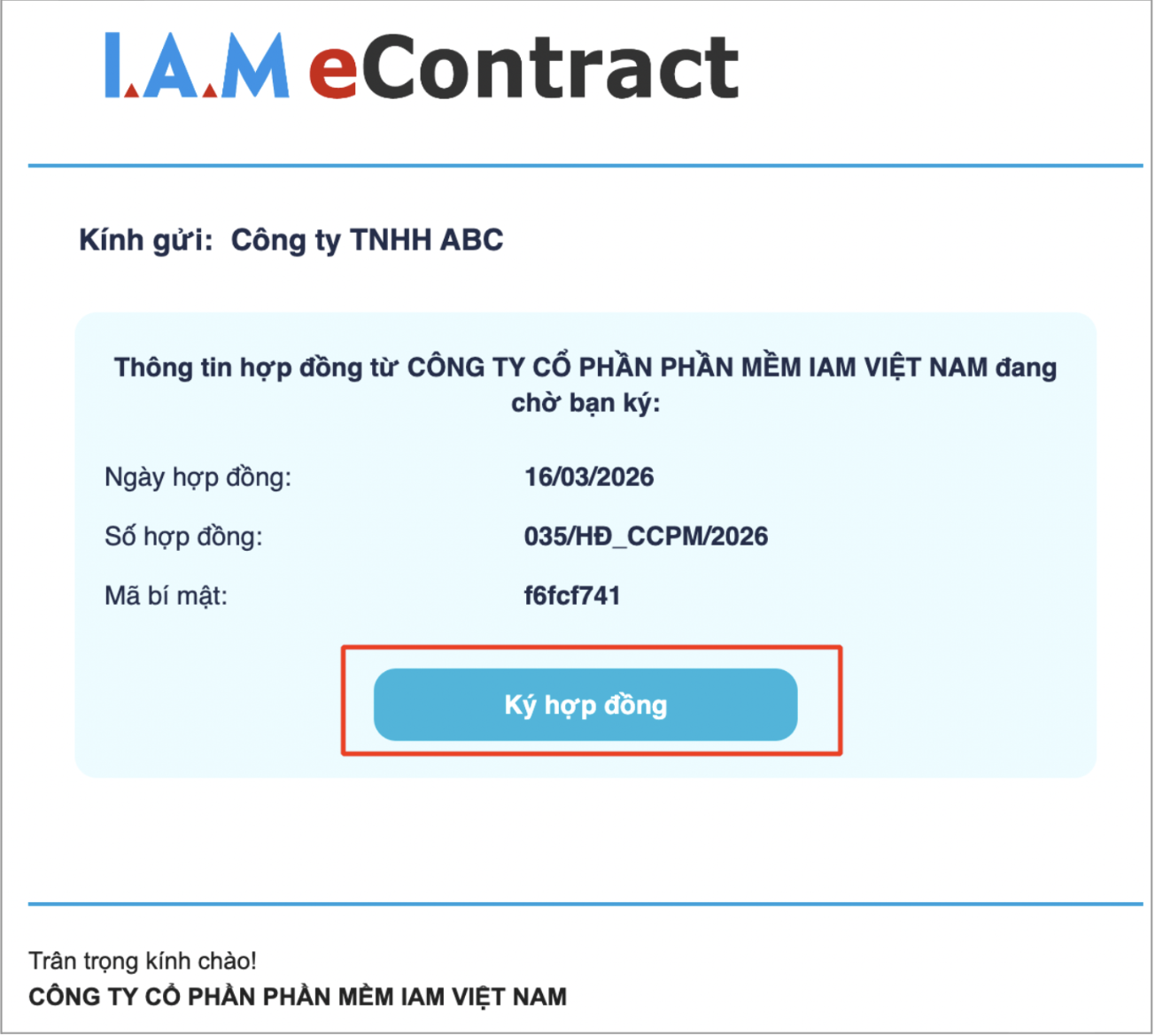 Màn hình thao tác ký qua email